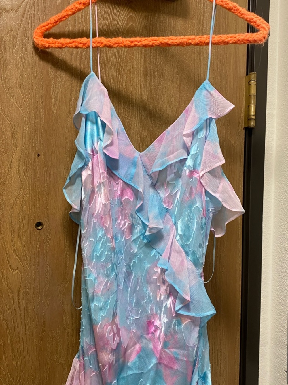 NWT LoveShackFancy Rialto cotton candy swirl Floral silk blend Ruffle maxi 12 - Picture 6 of 9